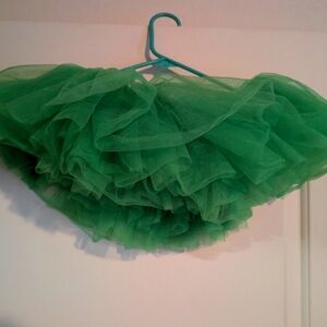 special occasion short green, fluffy tutu